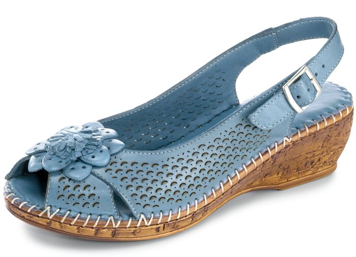 Gemini sandal med l&auml;derblomma JEANS