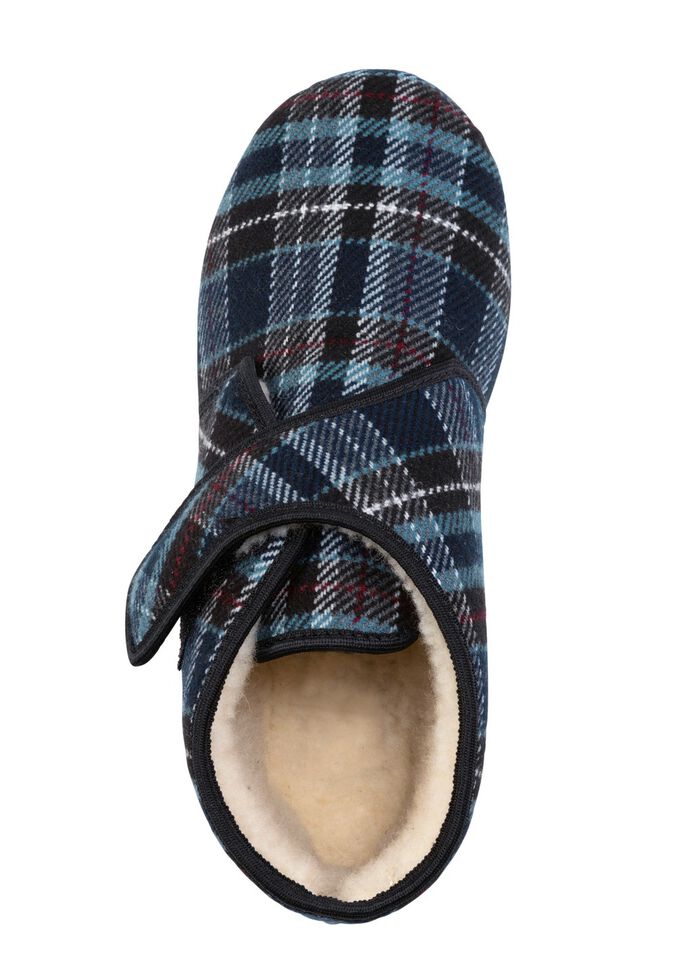 St&ouml;vletter i rutigt textilmaterial BL&Aring;