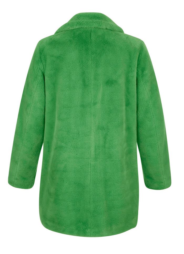 Fuskp&auml;lsjacka med lapelkrage GR&Ouml;NT