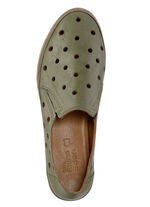 ELENA EDEN tofflor i mjukt nappaläder med perforeringar KHAKI