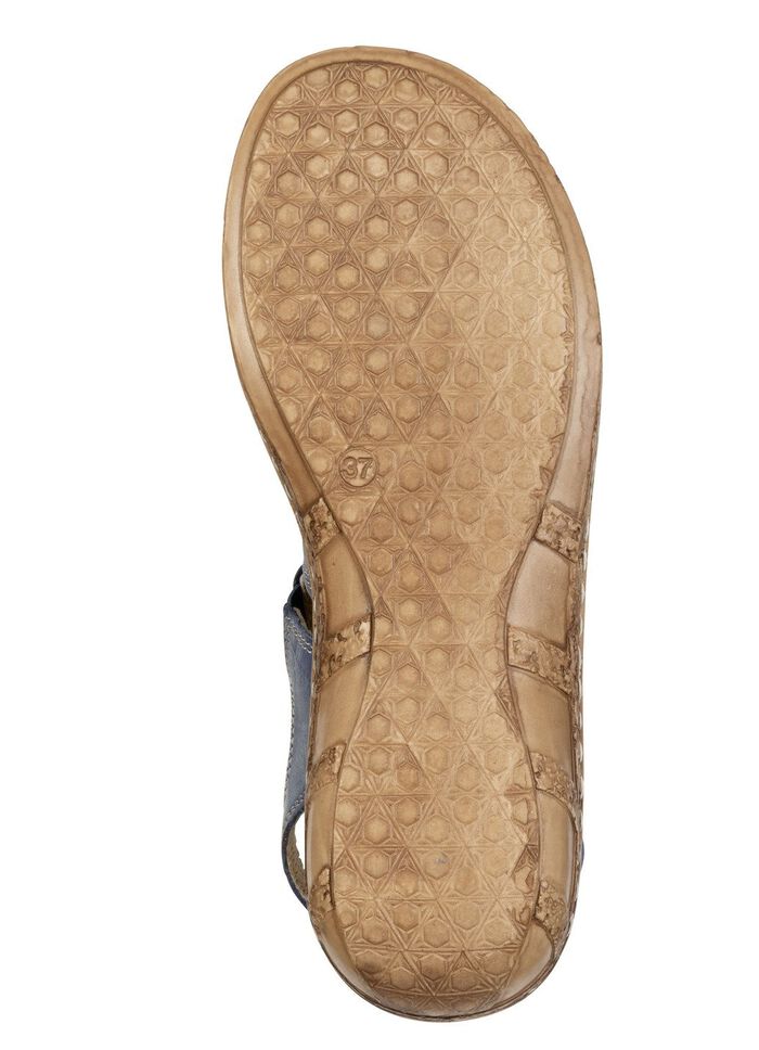 ELENA EDEN, klassiska damsandaler, vidd G, med kardborreband BLAU