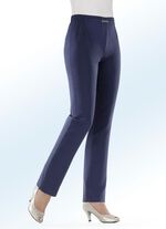 Byxor med dekorativ kant framtill p&aring; linningen INDIGOBL&Aring;