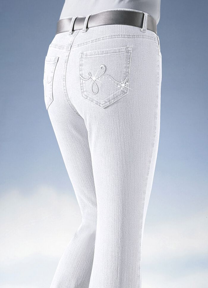 Jeans med strass VIT
