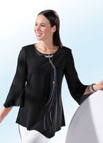 Tunika med gl&auml;nsande &auml;delstenar SVART-VITT