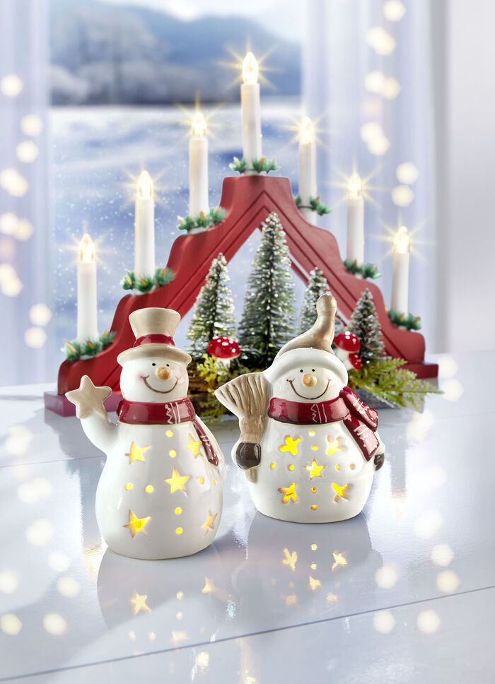 Upplysta snögubbar, set om 2 