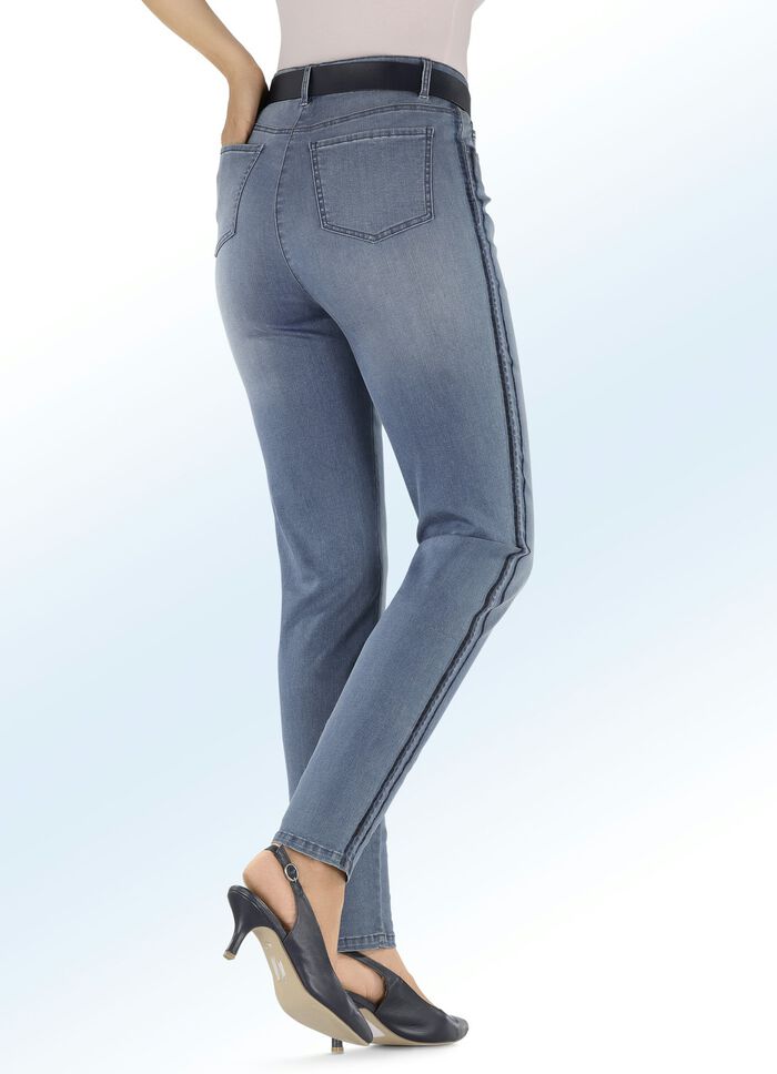 Jeans med trendiga gallonränder BORDEAUX BATIK