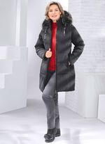 Kort kappa med avtagbar fuskp&auml;lskant SVART