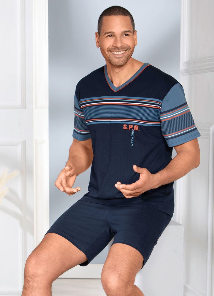 Tv&aring;-pack shorties med V-ringning och placerat tryck 