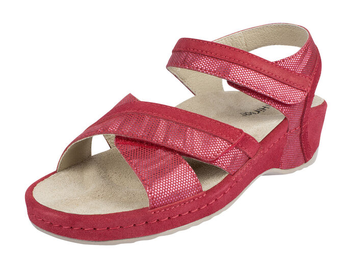 Sandal med kardborreband och kilklack BÄR