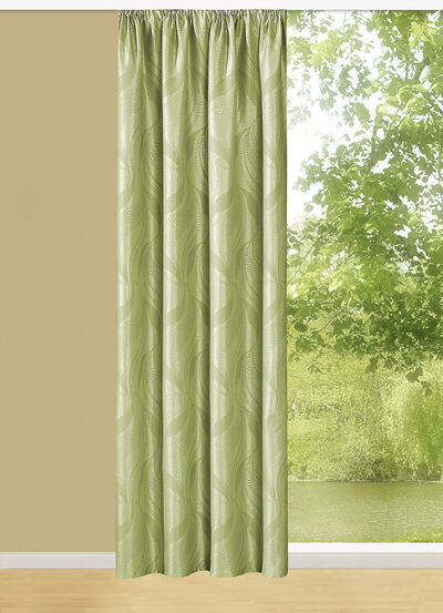 Över gardin med volangtejp 