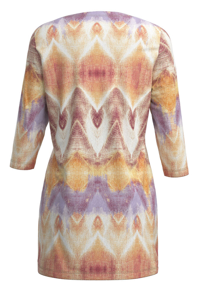 Stickad tunika i tryckt finstickning 