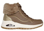 SKECHERS, fodrade damstövlar, vinterskor, med fluffig plyschkrage BRUNT