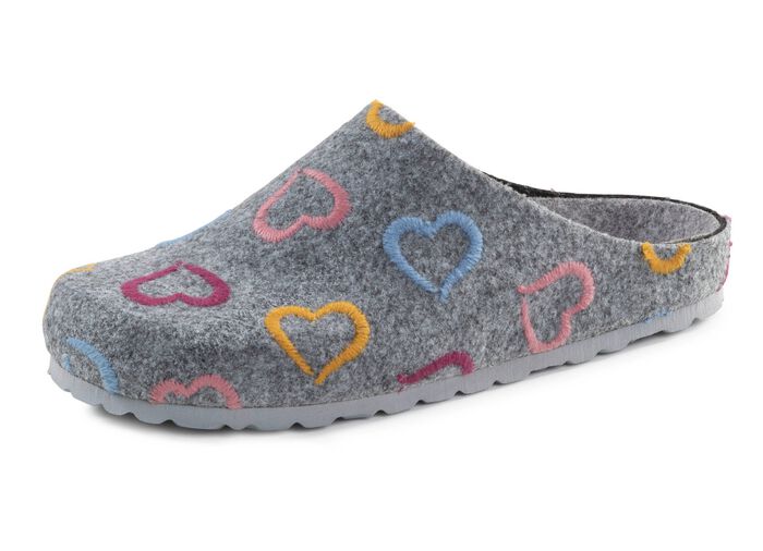 Laurina, klassiska damtofflor, bredd H, med anatomiskt formad fotb&auml;dd 