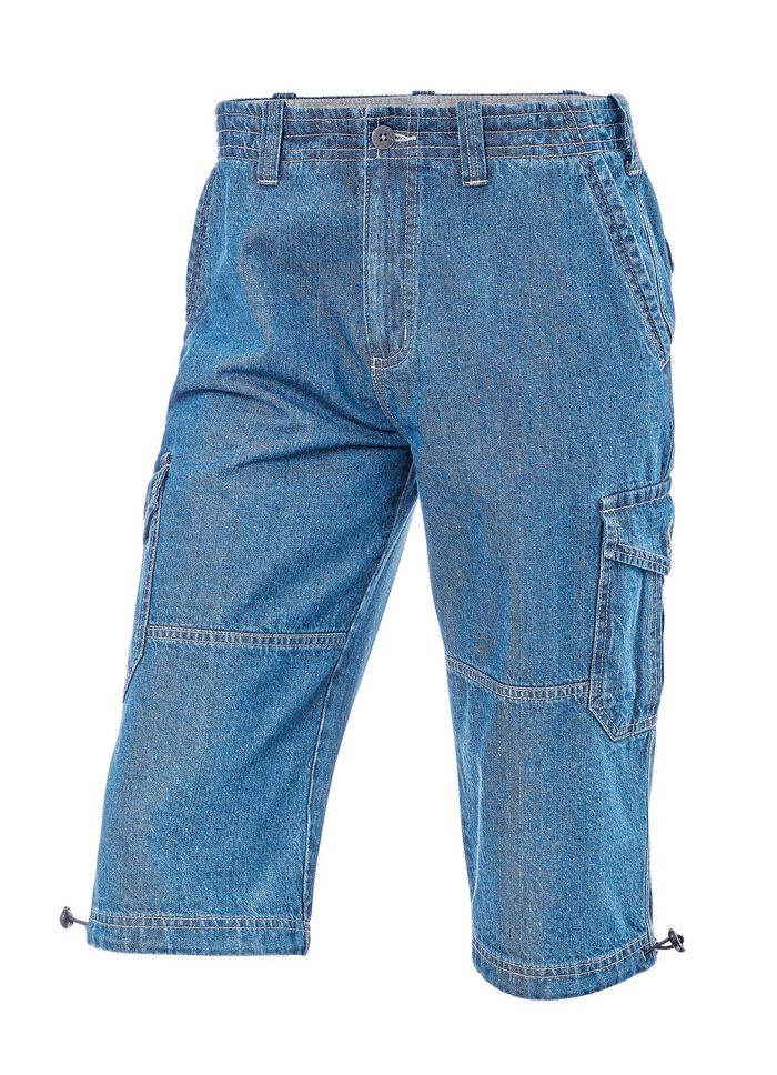 Denim Bermudashorts med cargofickor i 3 f&auml;rger LJUSJEANS