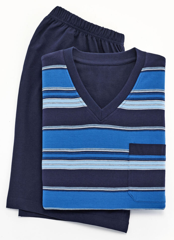 Tvåpack shorts med V-ringning och bröstficka 