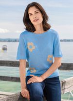 Glittertr&ouml;ja med blommotiv 