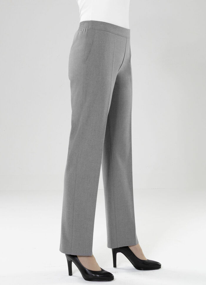 Byxor med resår i midjan baktill LJUSGRÅ MELERAD