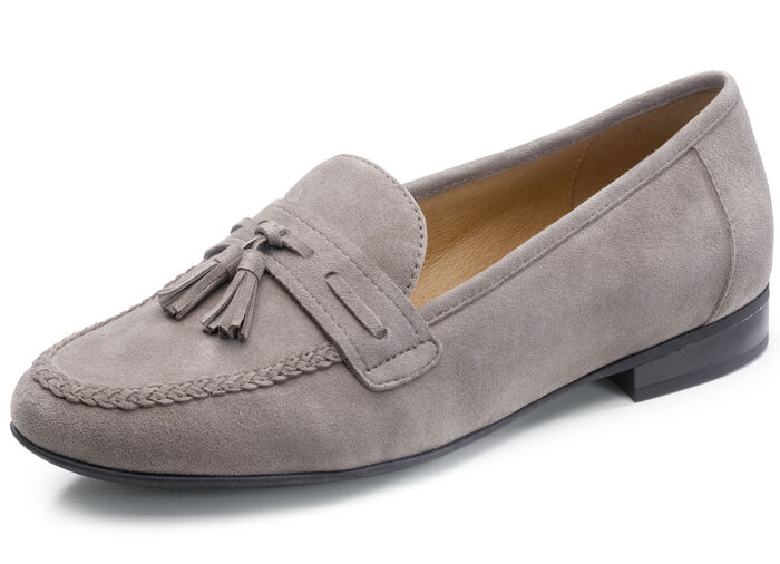 Caprice tofflor med läderklämma TAUPE
