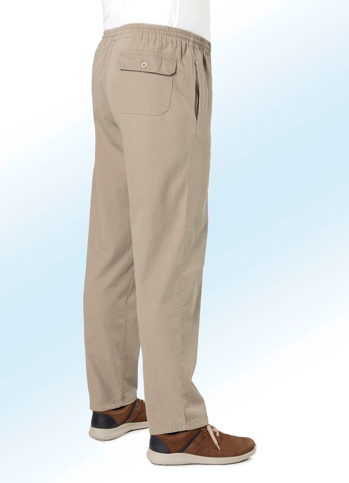 Dra-p&aring;-jeans med res&aring;rlinning och dragsko i 4 f&auml;rger 