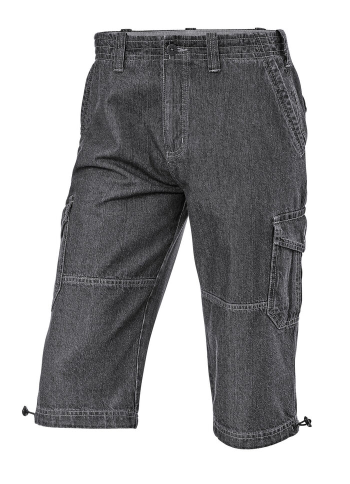 Denim Bermudashorts med cargofickor i 3 färger ANTRACIT