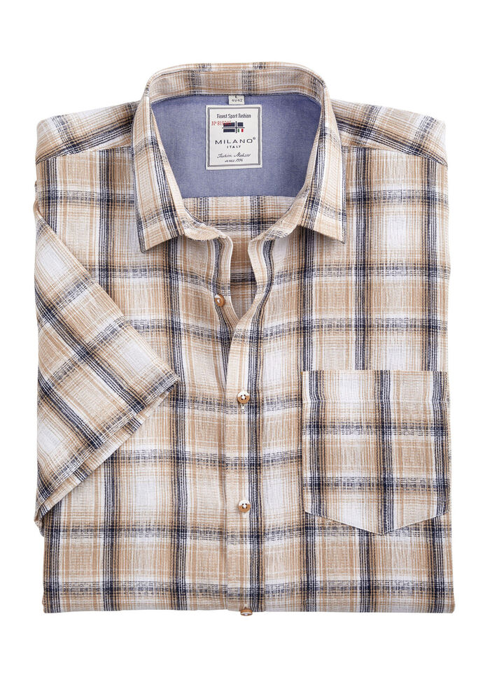 Rutig skjorta från &quot;Milano Italy&quot; i 3 färger BEIGE KARIERT