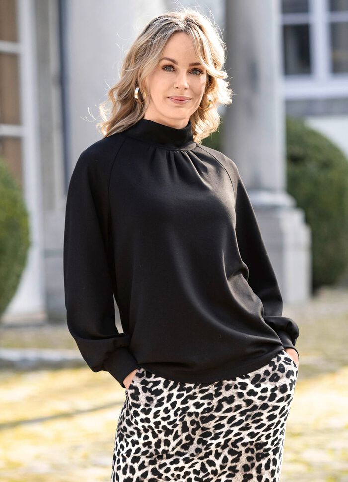 Sweatshirt med st&aring;krage 