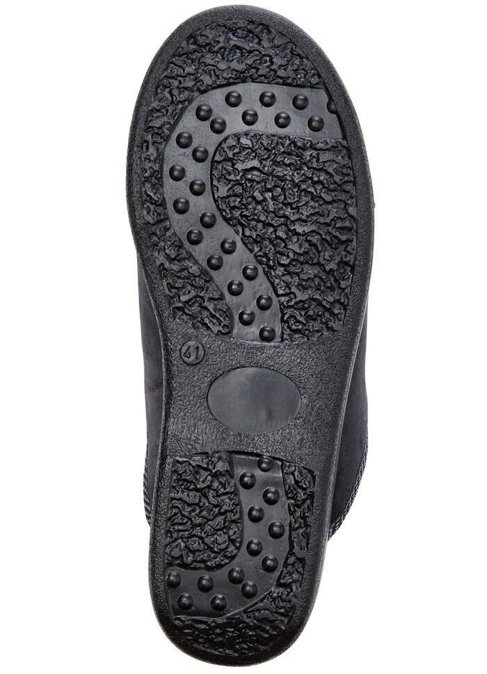 Tvåpack, klassiska herrtofflor, bredd H, med resårband BLÅ+SVART