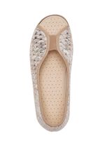 Tofflor i guldbeige av textilmaterial GYLLENE