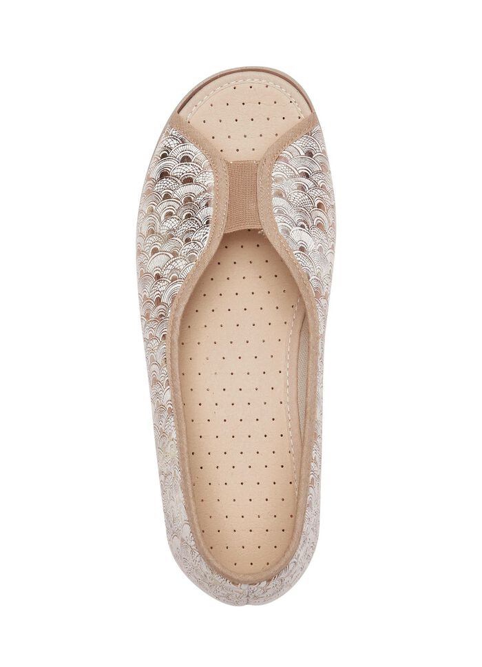 Tofflor i guldbeige av textilmaterial GYLLENE