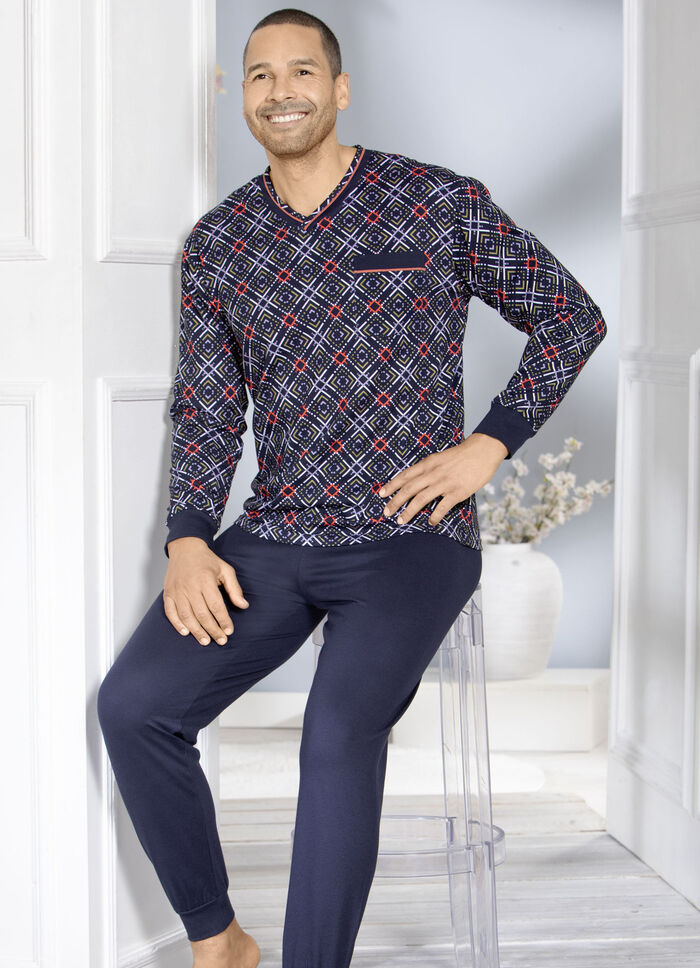 Pyjamas med V-ringning och muddar 