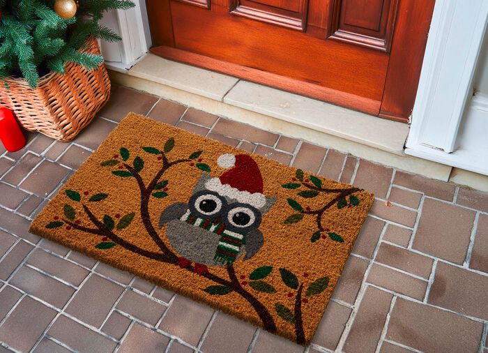 Kokos d&ouml;rrmatta med ugglemotiv 