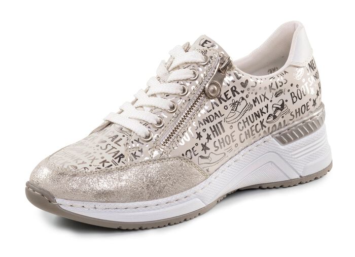 Rieker sneakers med sn&ouml;rning av tryckt syntetmaterial 
