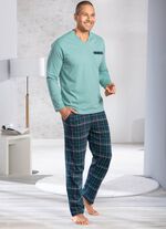 Comte-pyjamas med V-ringning och &ouml;ppna manschetter 