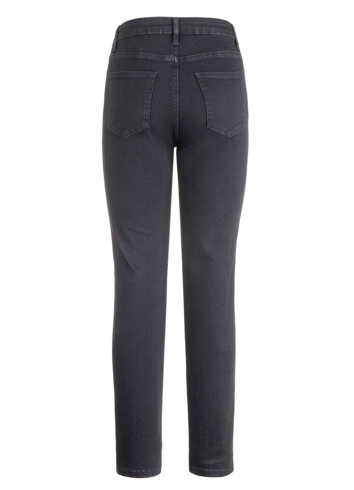 Jeans med handmålade blommotiv 