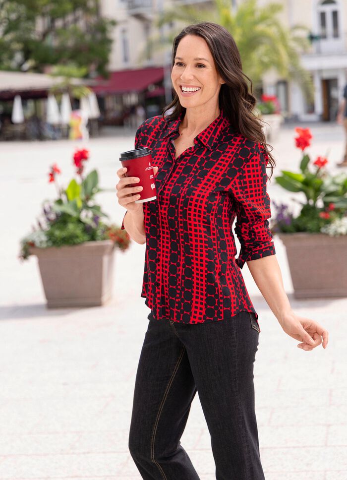 Blus med skjortkrage 