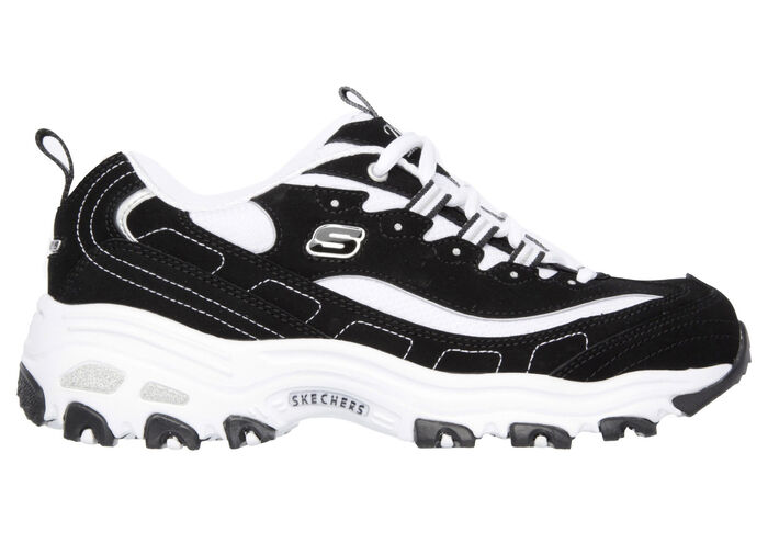 SKECHERS, sportiga damsneakers, med uttagbar fotbädd SVARTVITT