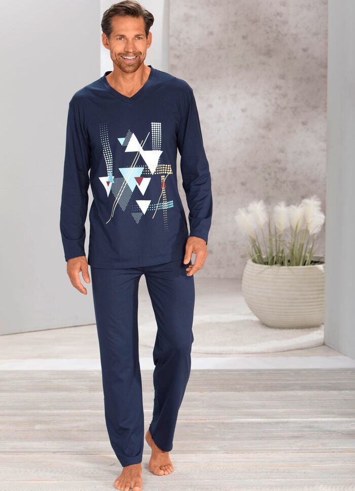 Pyjamas med V-ringning och &ouml;ppna toppar 