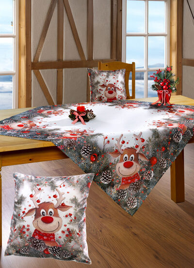 Bords- och rumsdekoration med roliga älgmotiv 