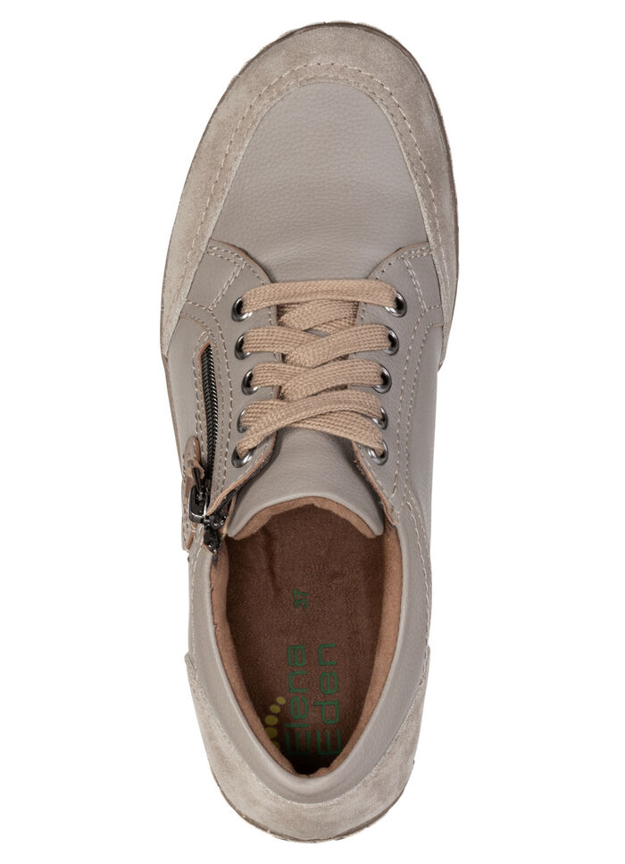 ELENA EDEN, bekväma damskor med snörning, vidd G, med uttagbar fotbädd TAUPE