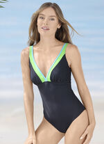 Sunmarin baddräkt med färgade inlägg 