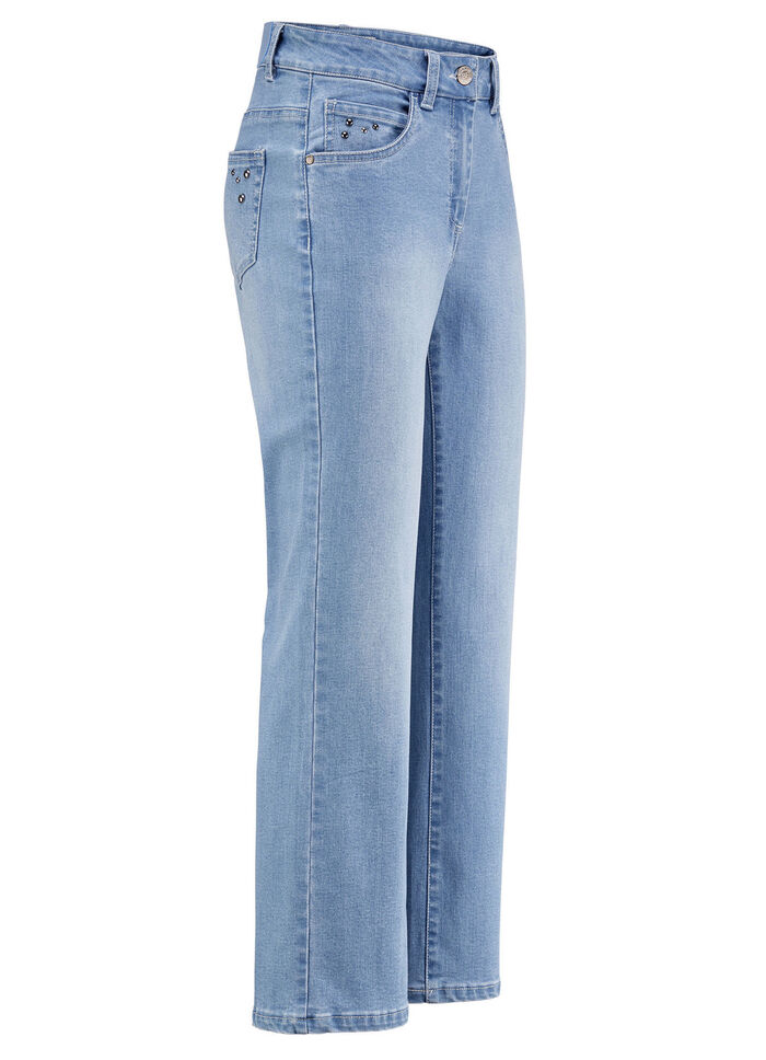 Jeans med trendiga dekorativa nitar HELLBLAU