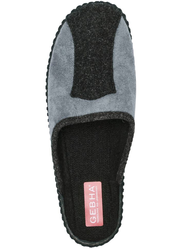 Tofflor av mjukt velourmaterial ANTRACITGR&Aring;