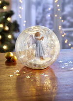 Glaskula med belysning 