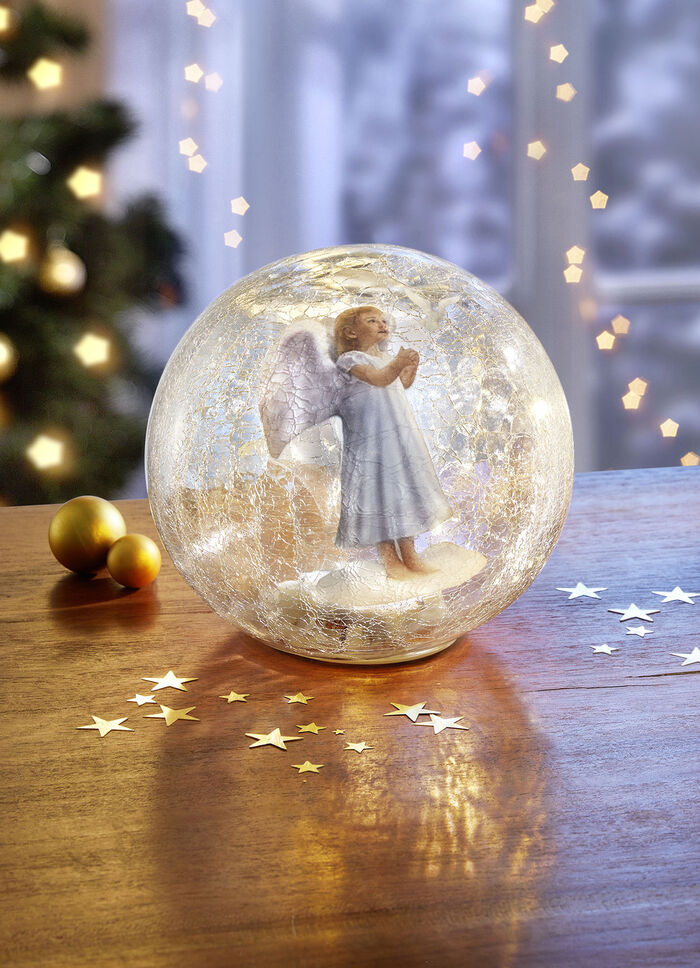 Glaskula med belysning 