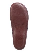 Laurina tofflor gjorda av blommigt tryckt filtmaterial AUBERGINE