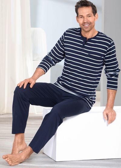 Pyjamas i tv&aring;-pack med knappsl&aring; och &ouml;ppna muddar 