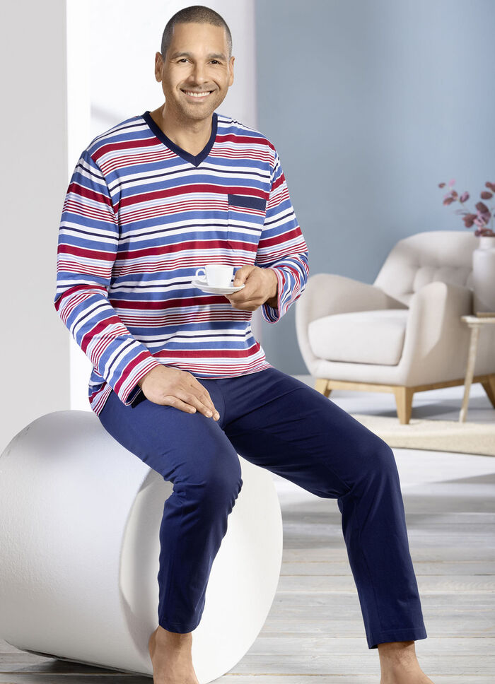Tvåpack pyjamas med v-ringning och öppna fållar, 