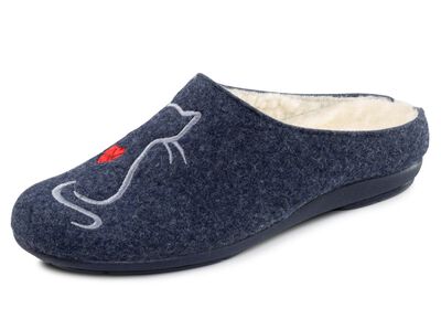 Varma damtofflor, med ull 