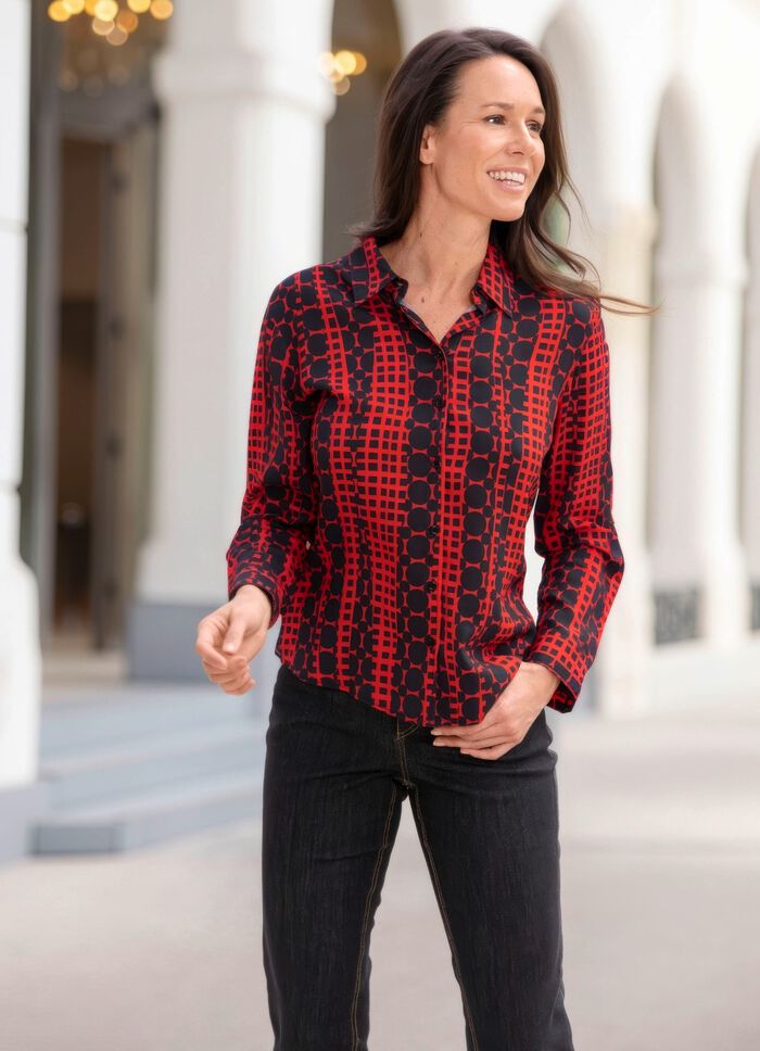 Blus med skjortkrage 