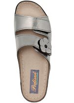 Tofflor med djup fotb&auml;dd i skinn ANTIK BRONS